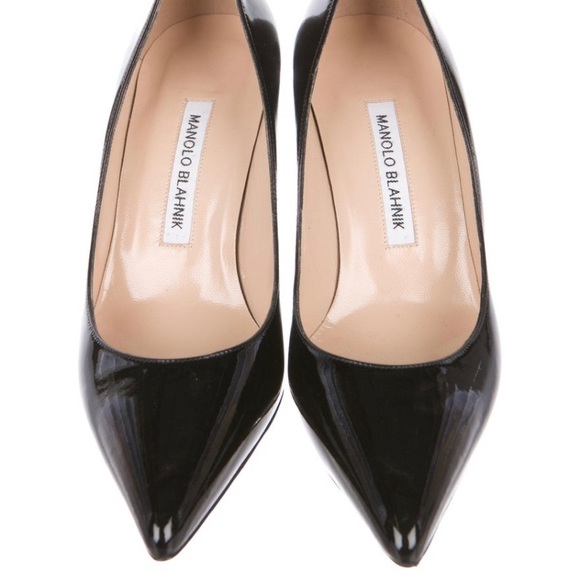 Manolo Blahnik Black Patent Leather Heels - Picture 1 of 5